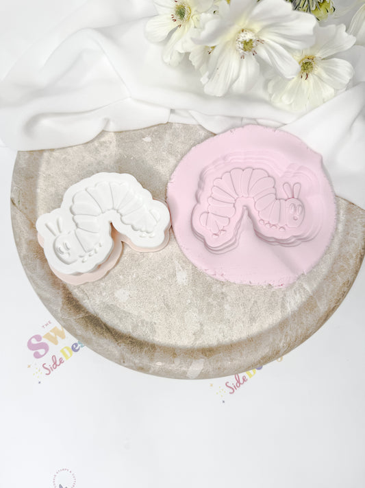 Cute Green Caterpillar Cookie Cutter & Stamp