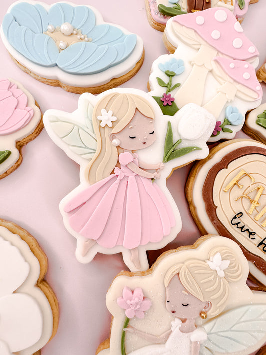 Fairy Holding Tulip Cookie Cutter & Stamp