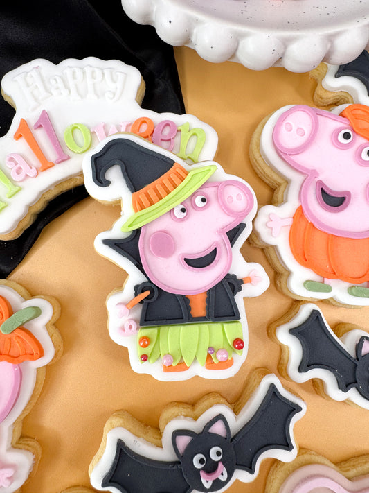 Cute Pink Pig Witch Cookie Cutter & Stamp