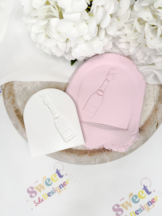 Popping Champagne Bottle Cookie Cutter & Stamp