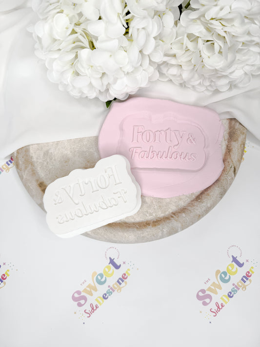Forty & Fabulous Cookie Cutter & Stamp
