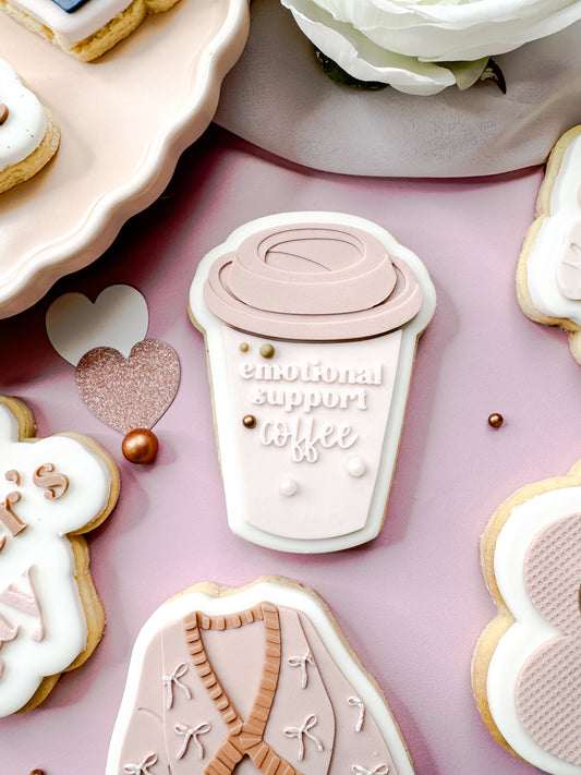 Emotional Support Coffee Cookie Cutter & Stamp