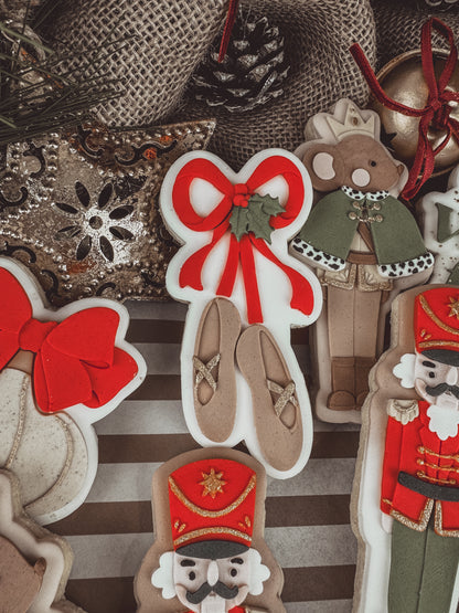 Nutcracker Ballerina Slippers With Bow Cookie Cutter & Stamp