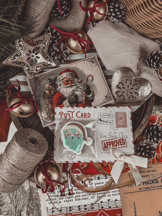 Vintage Santa Face Mini Cookie Cutter & Stamp