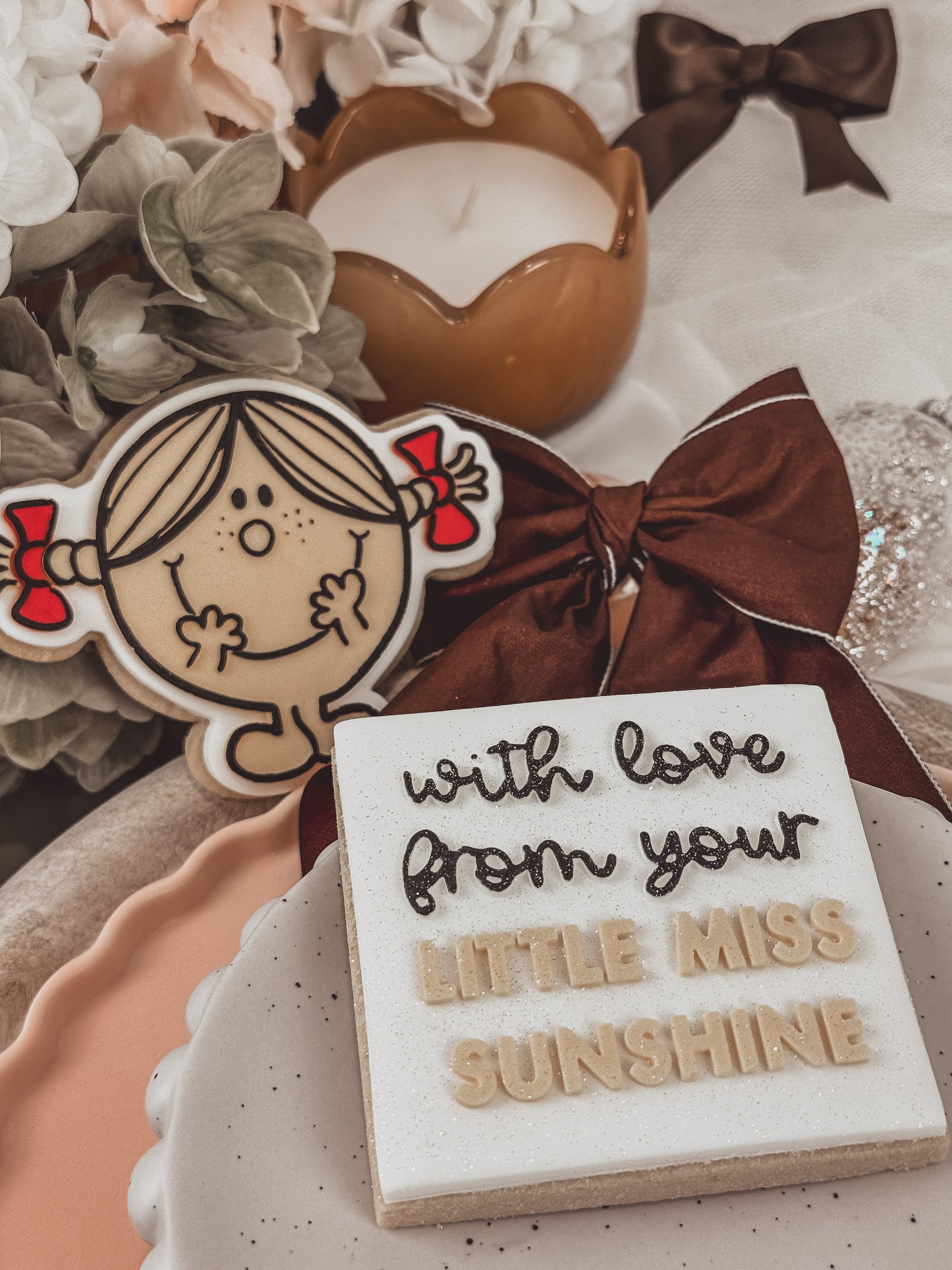With Love, From Little Miss Sunshine Text Cookie Cutter &amp; Stamp