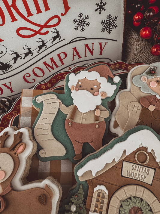 Santa With List Cookie Cutter & Stamp