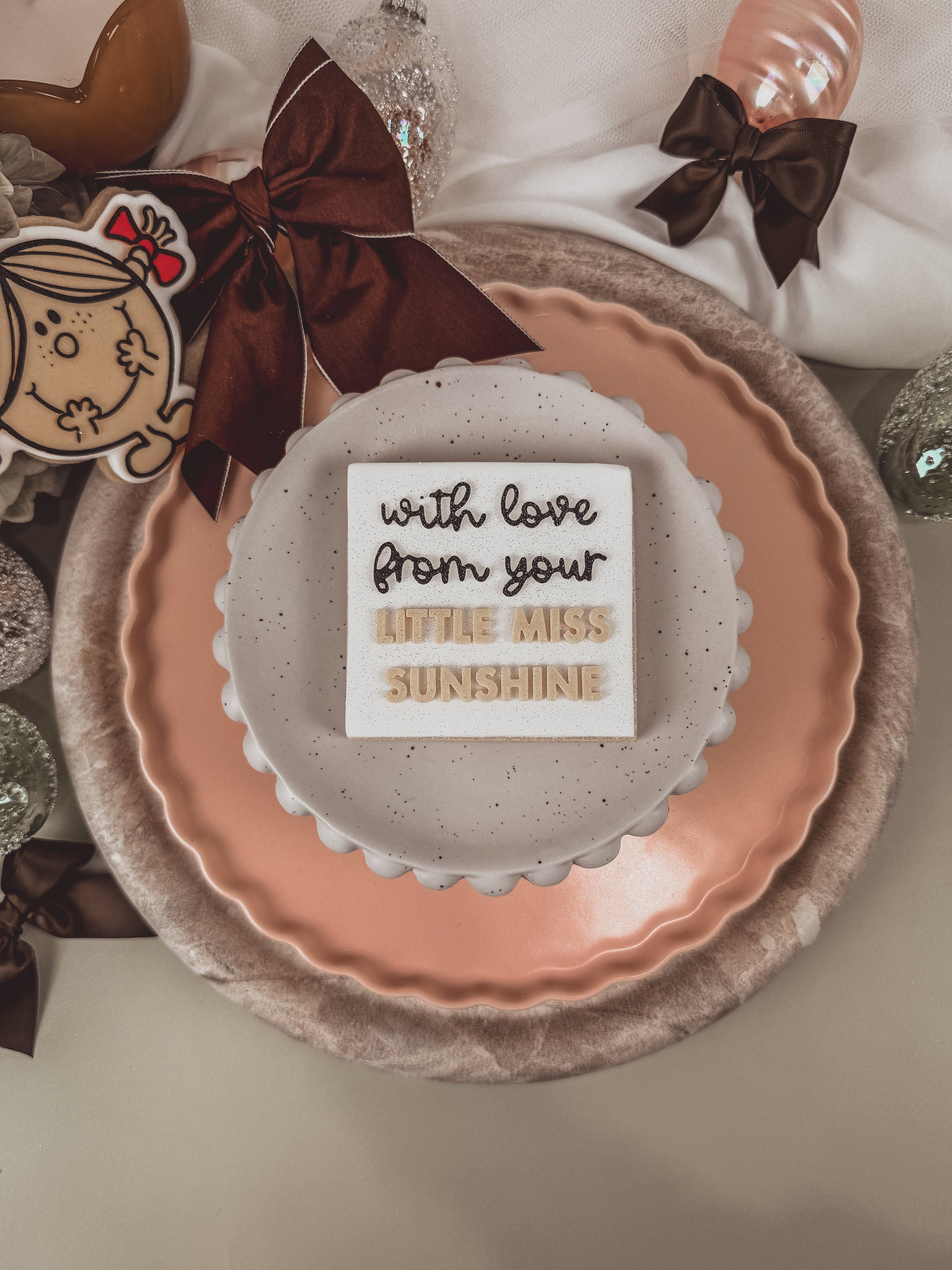 With Love, From Little Miss Sunshine Text Cookie Cutter &amp; Stamp