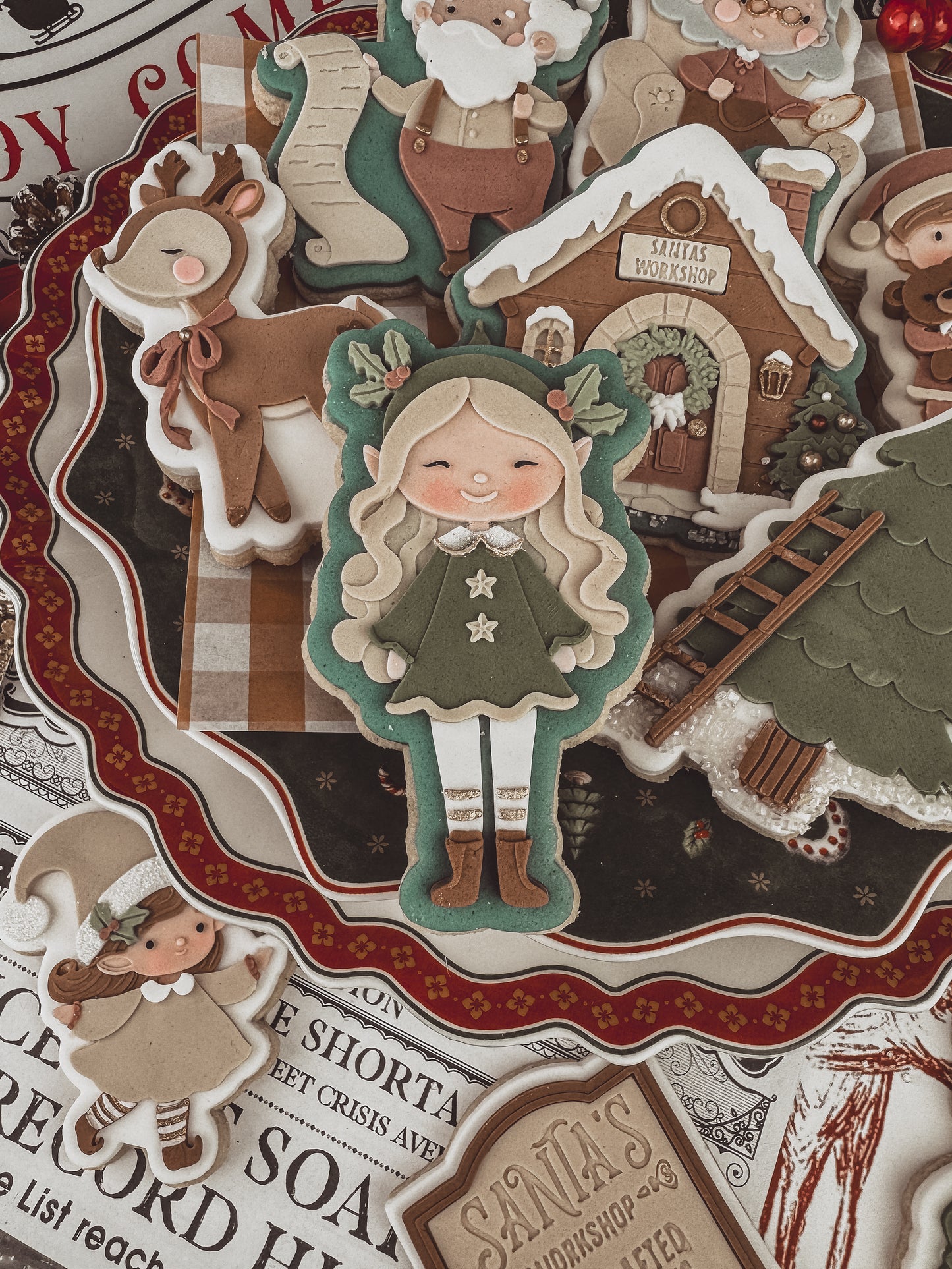 Cheerful Girl Elf Cookie Cutter & Stamp