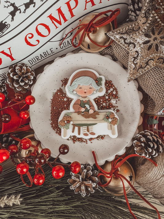 Elf At Workbench Cookie Cutter & Stamp