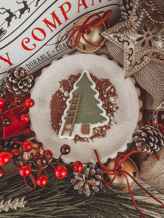 Elf Tree With Ladder Cookie Cutter & Stamp