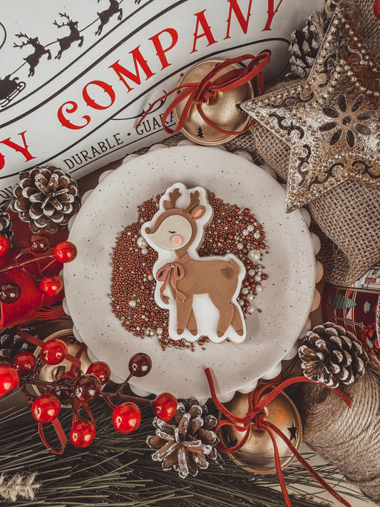 Santa's Reindeer Cookie Cutter & Stamp