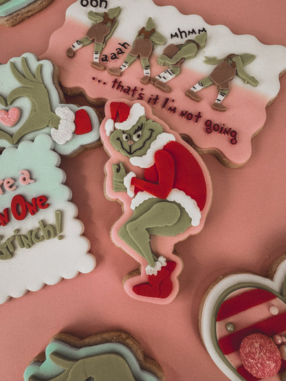 Green Creepy Santa Cookie Cutter & Stamp