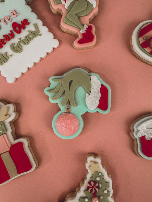 Green Grumpy Hand Cookie Cutter & Stamp