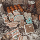 Vintage Mrs. Claus Gingerbread Bakery Text Cookie Cutter & Stamp