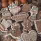 Vintage Mrs. Claus Gingerbread Bakery Text Cookie Cutter & Stamp