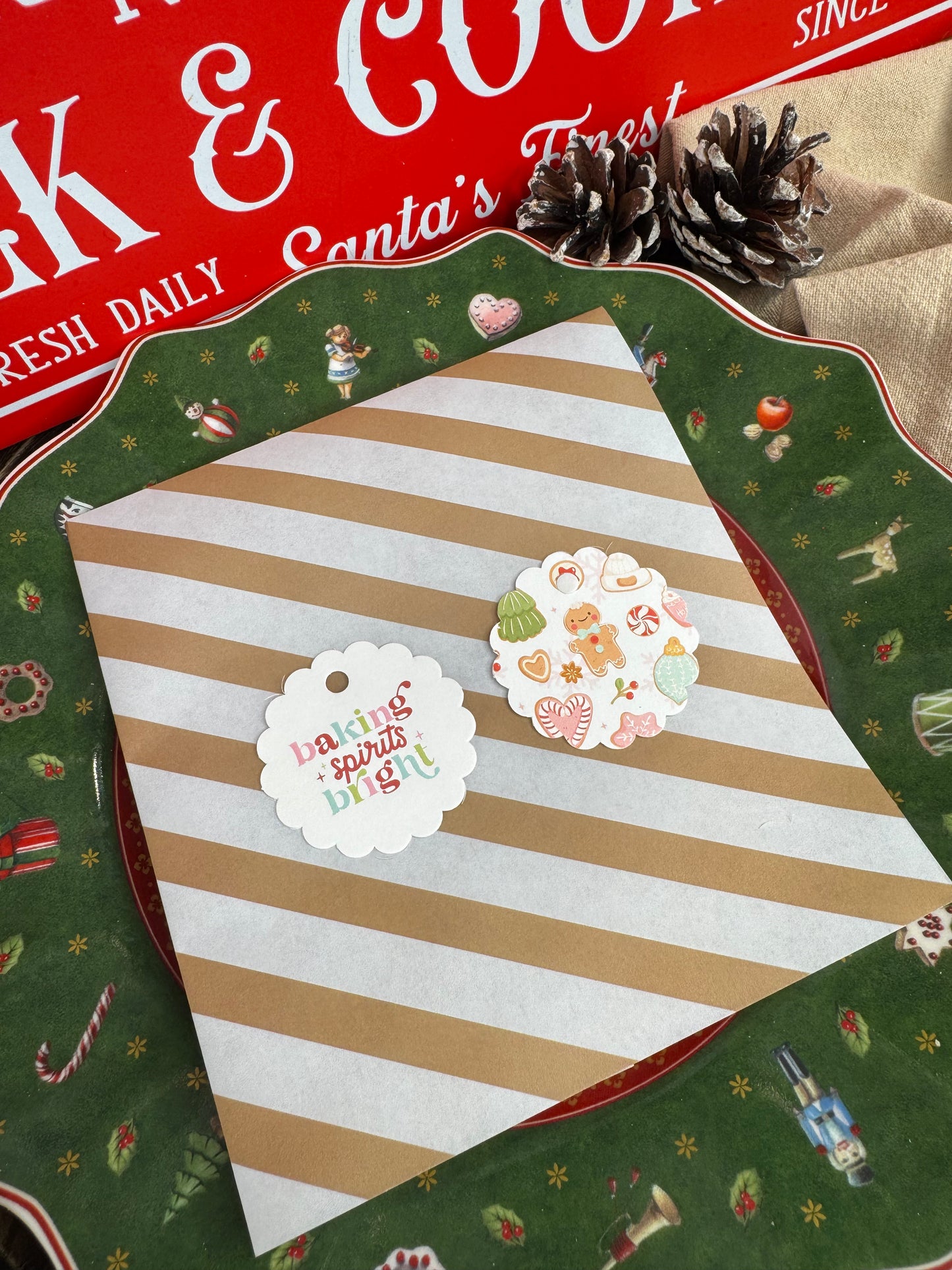 Baking Spirits Bright Double Sided Gift Tags (QTY 5)