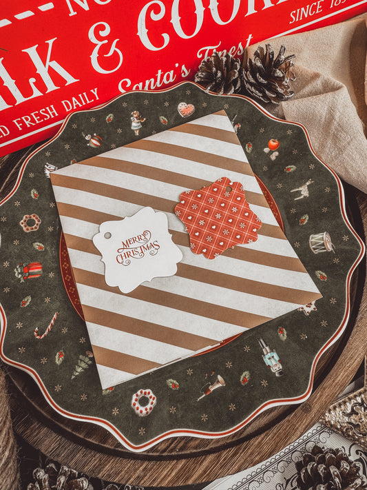 Merry Christmas Double Sided Gift Tags (QTY 5)