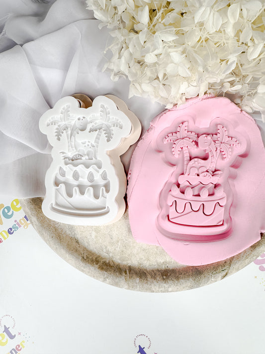 Dino Cake Cookie Cutter & Stamp