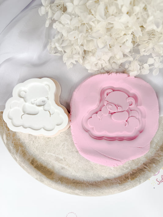 Teddy Bear On Cloud Cookie Cutter & Stamp