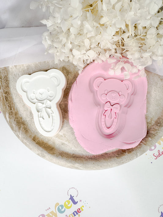 Teddy Bear Rattle Cookie Cutter & Stamp