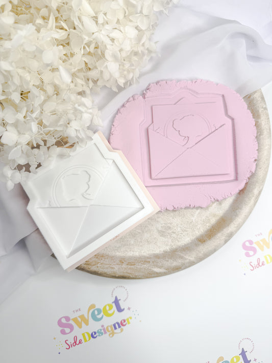 Bridgerton Letter In Envelope Plain Cookie Cutter & Stamp