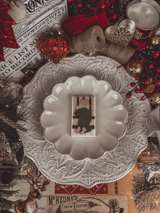 Boy Awake Christmas Eve Cookie Cutter & Stamp