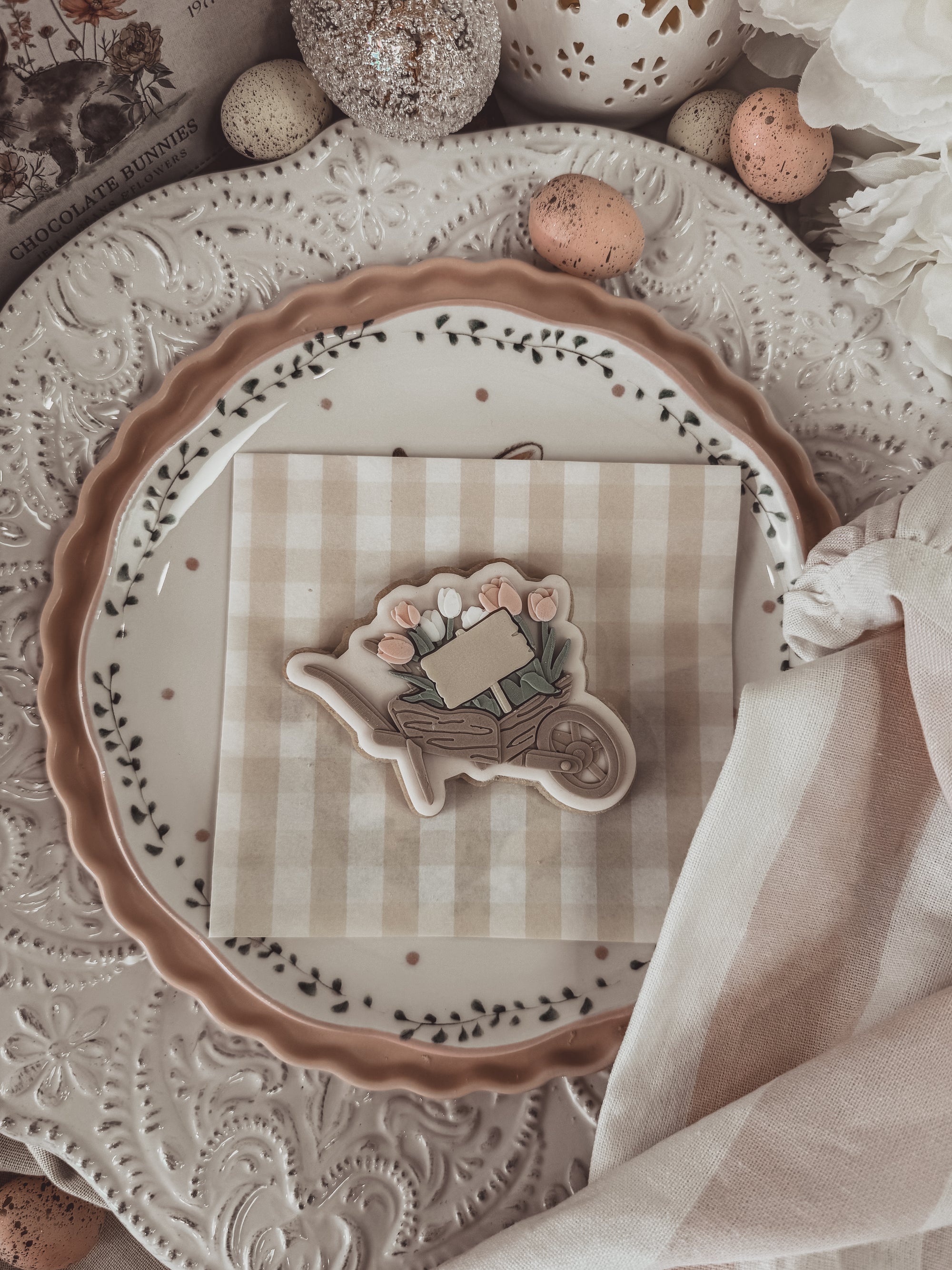 Cart Of Tulips Cookie Cutter &amp; Stamp
