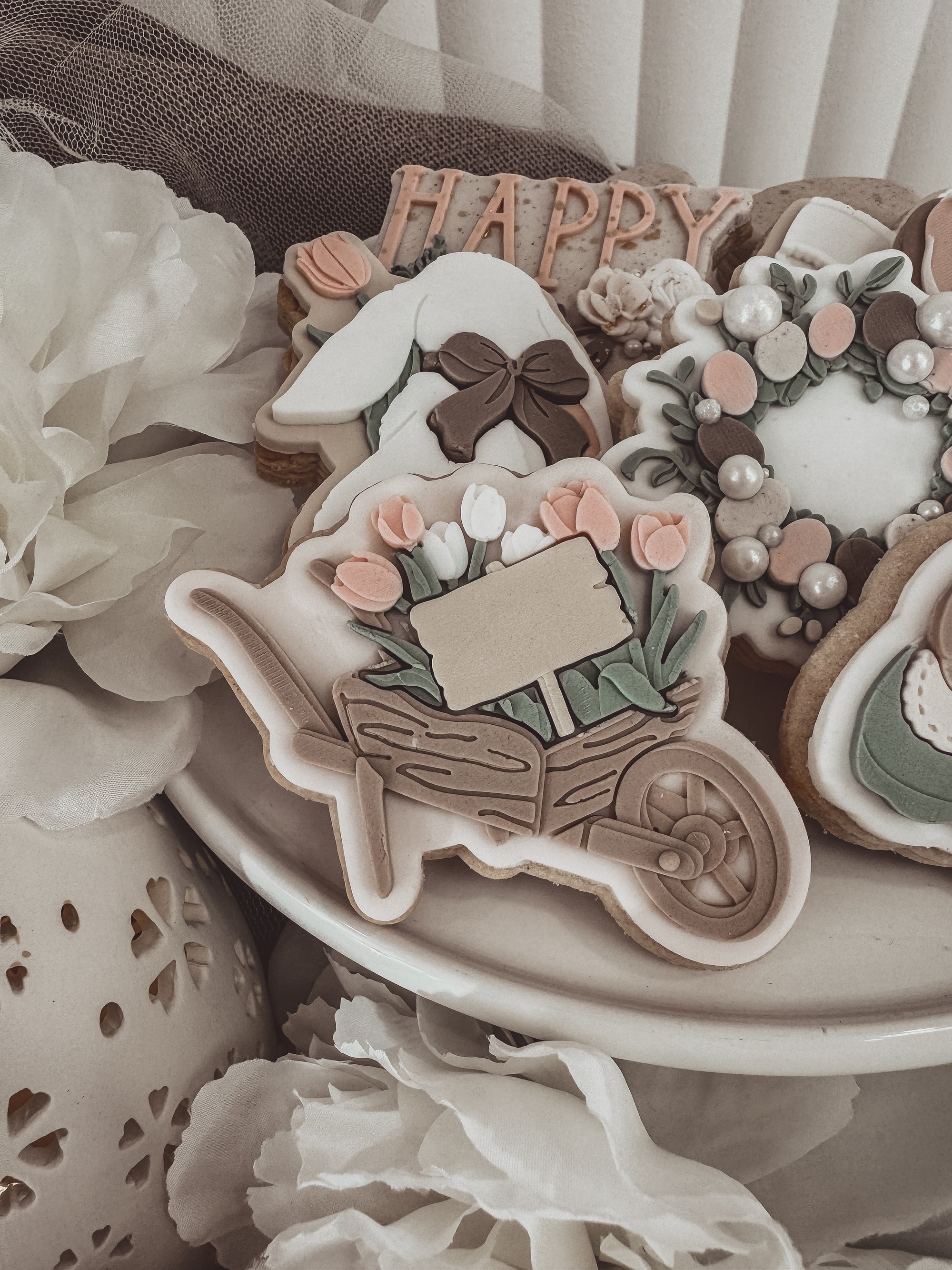 Cart Of Tulips Cookie Cutter &amp; Stamp