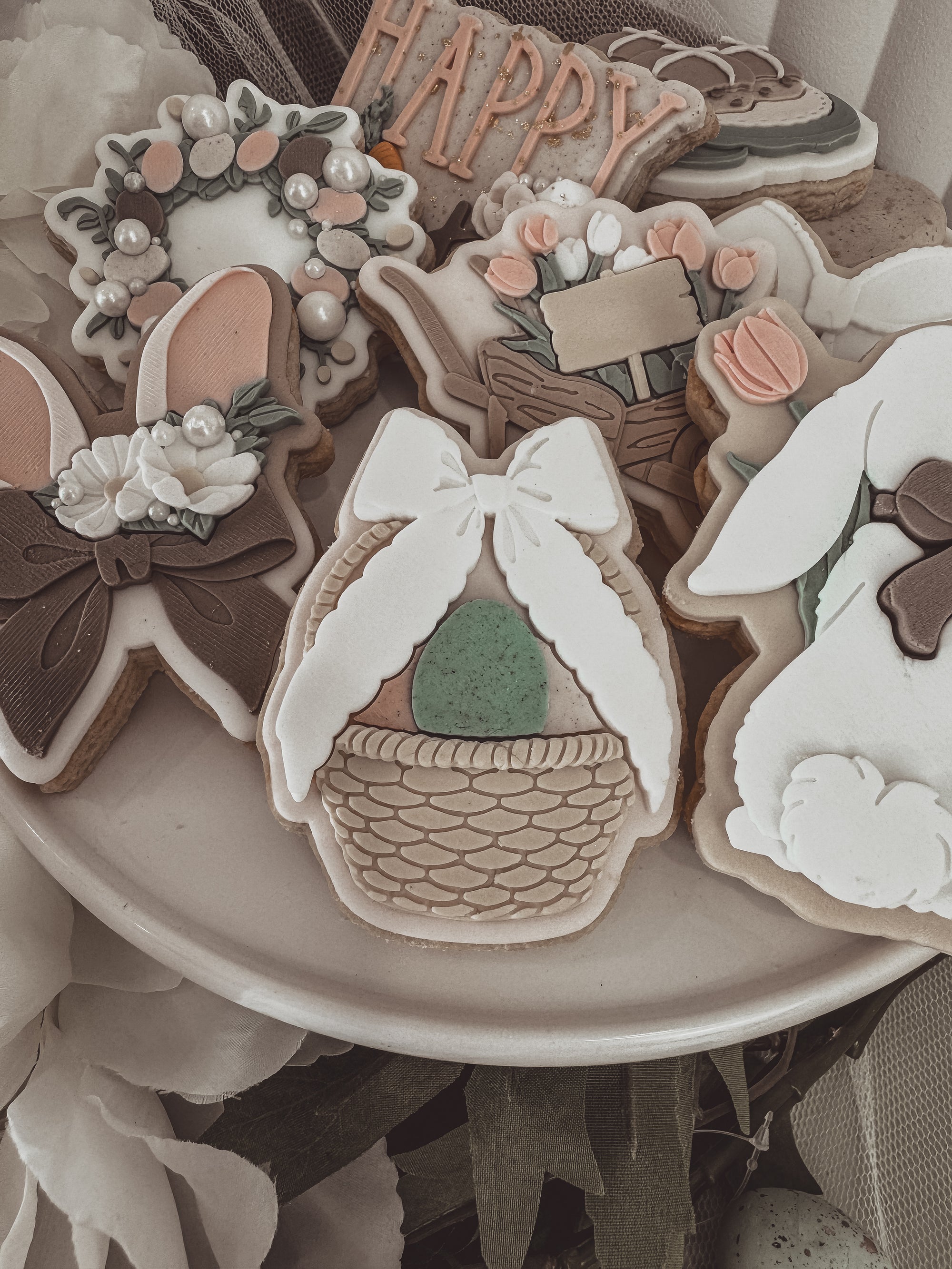 Bow Egg Basket Cookie Cutter &amp; Stamp