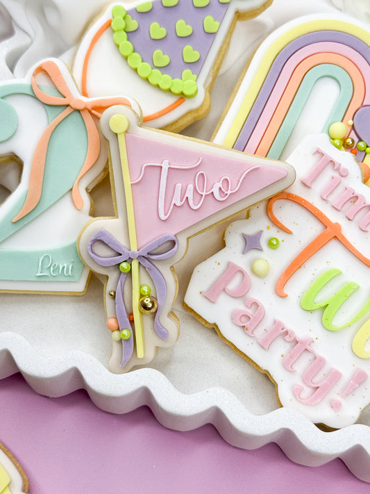 TWO Bow Flag Cookie Cutter & Stamp