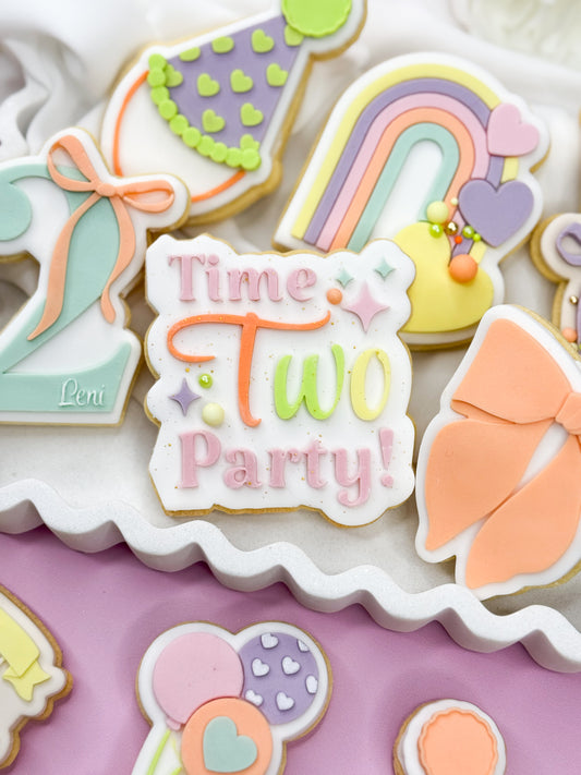 Time TWO Party Text Stamp