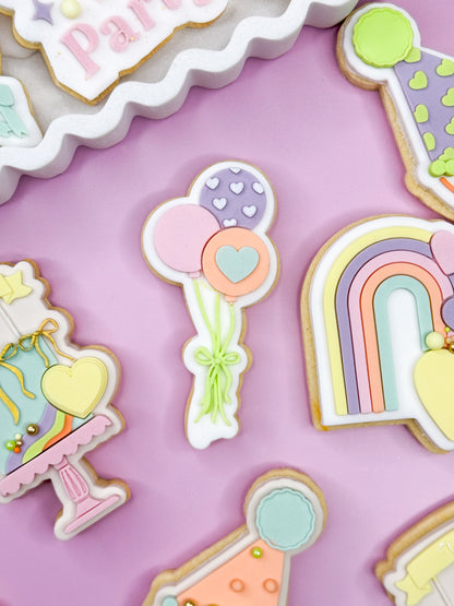 Heart Balloons With Ribbon Cookie Cutter & Stamp