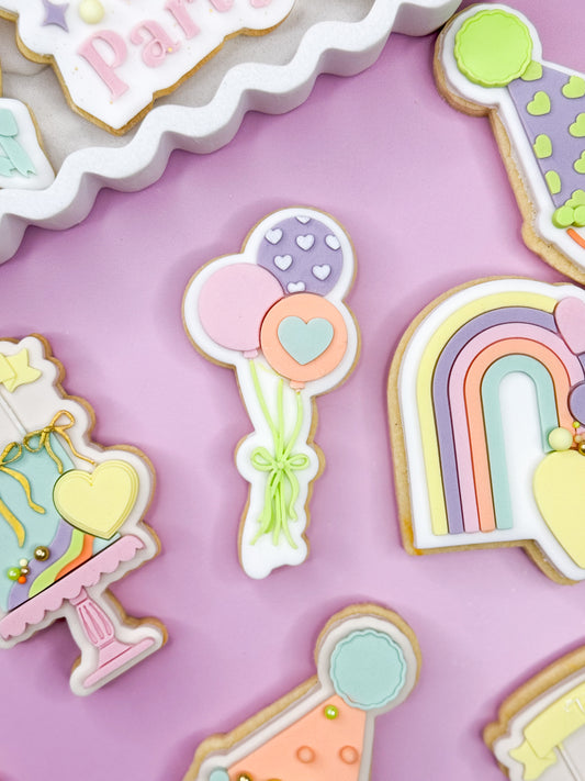 Heart Balloons With Ribbon Cookie Cutter & Stamp