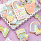TWO Rainbow Cake Cookie Cutter & Stamp