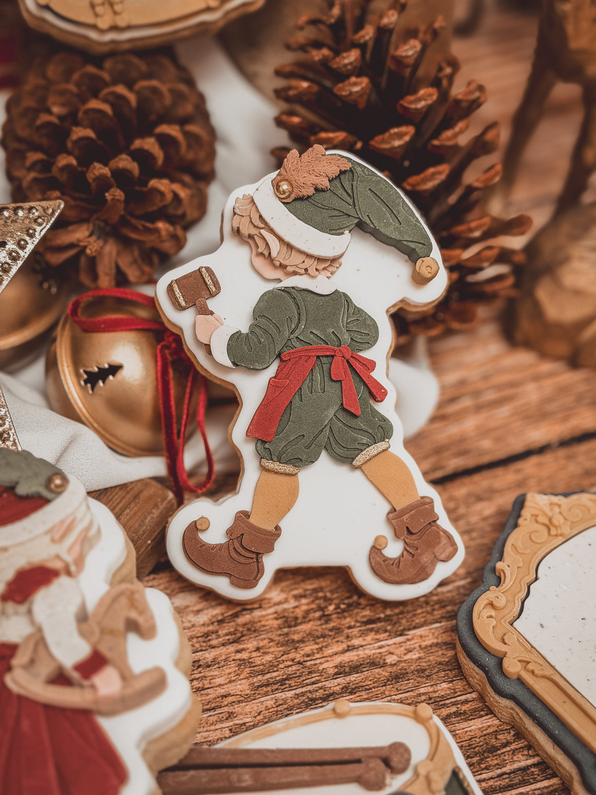 Boy Elf With Wooden Hammer Cookie Cutter &amp; Stamp