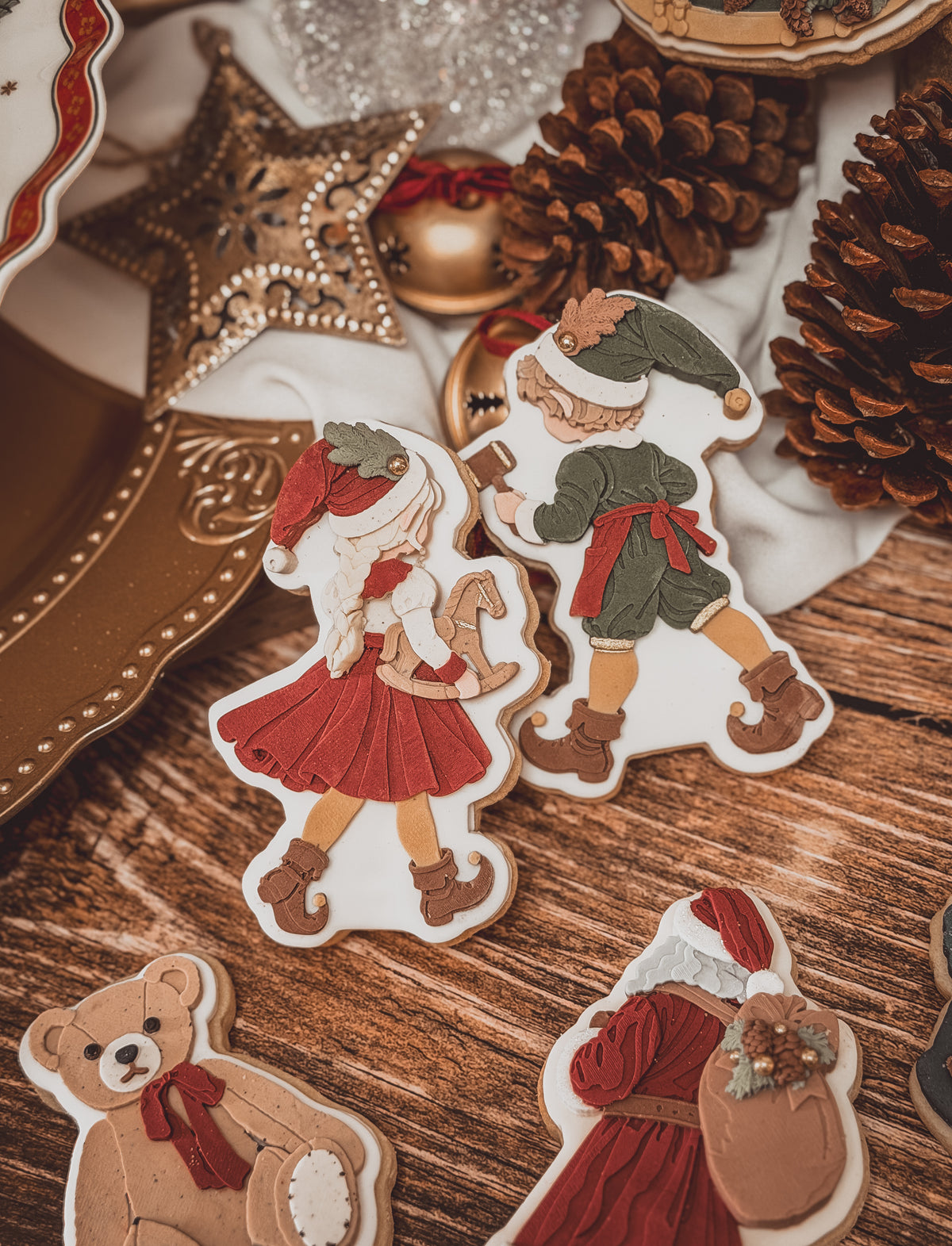 Boy Elf With Wooden Hammer Cookie Cutter &amp; Stamp