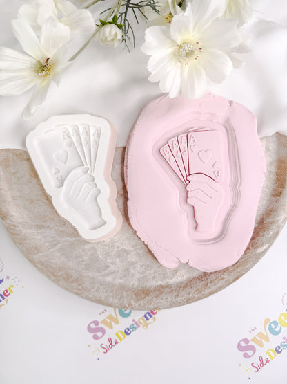 Hand Holding Playing Cards Cookie Cutter & Stamp