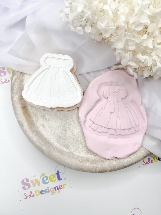 Baby Girl Baptism Gown Cookie Cutter & Stamp