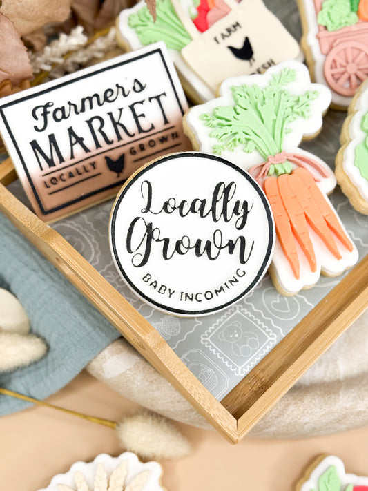 Locally Grown BABY Cookie Cutter & Stamp
