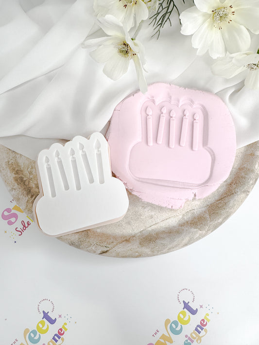 Candles With Name Space Cookie Cutter & Stamp
