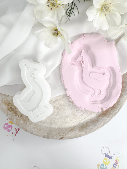 Goose With Party Hat Cookie Cutter & Stamp
