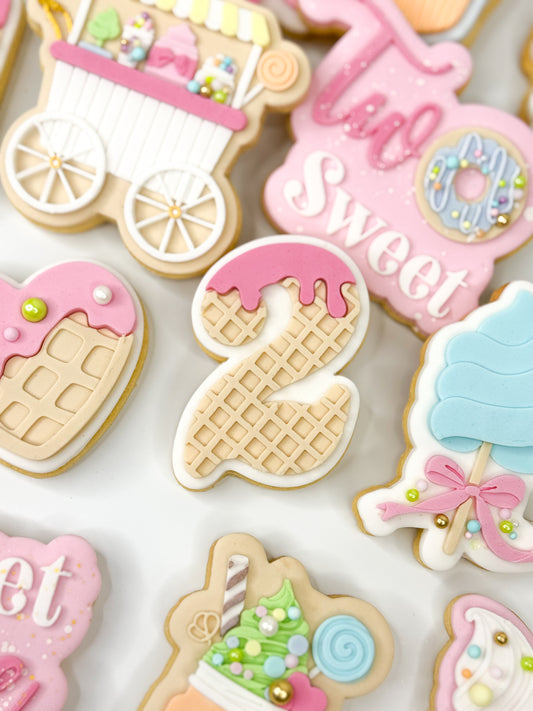 TWO Waffle Drip Cookie Cutter & Stamp
