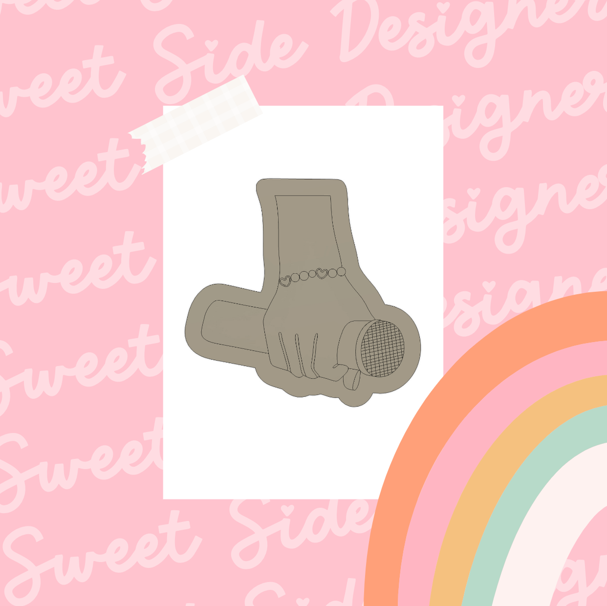 Hand Holding Microphone Digital STL File
