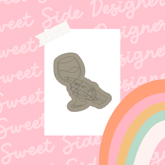 Skeleton Hand Drinking Cookie Cutter & Stamp