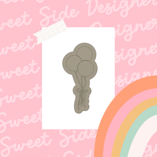 Plain Balloons With Bow Cookie Cutter & Stamp