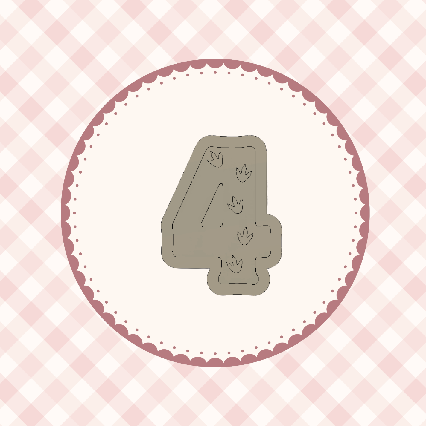 FOUR Dino Footprints Cookie Cutter &amp; Stamp