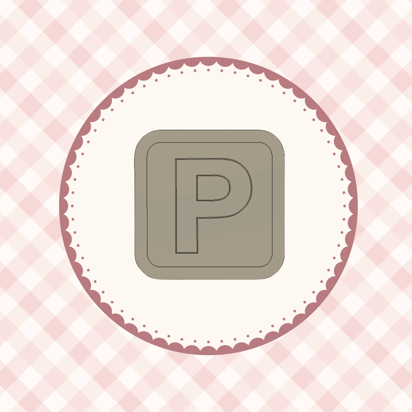 P Plate Cookie Cutter &amp; Stamp