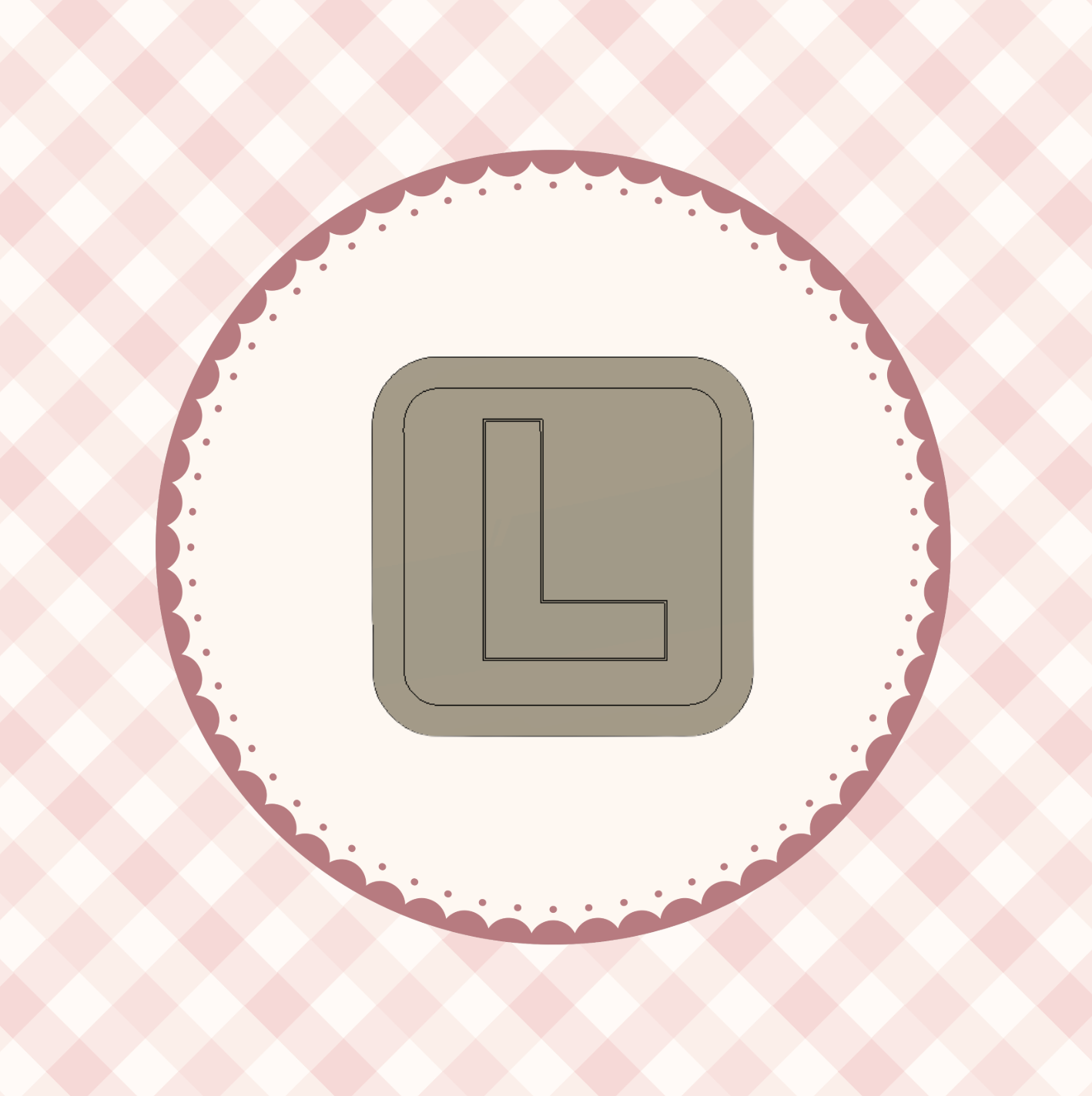 L Plate Cookie Cutter &amp; Stamp