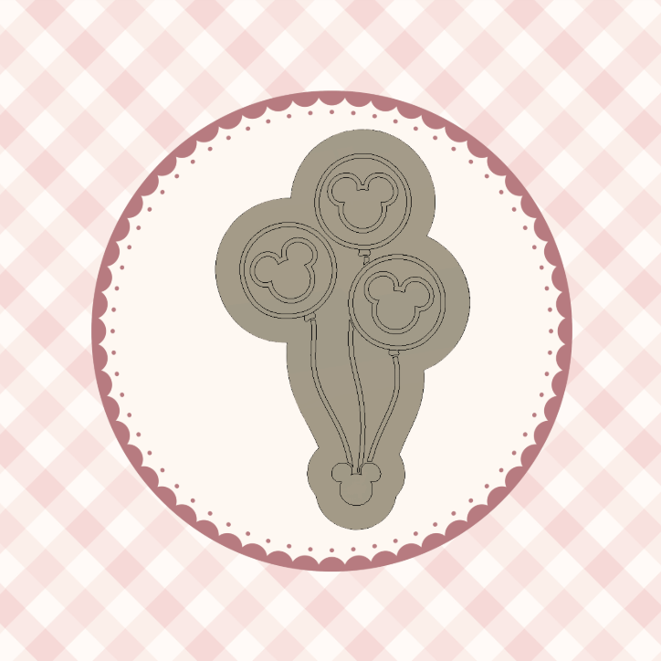 Mouse Head Balloons NEW Cookie Cutter &amp; Stamp