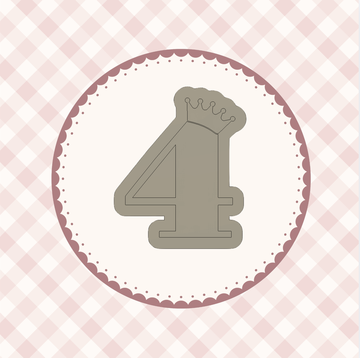 4 Crown Cookie Cutter &amp; Stamp
